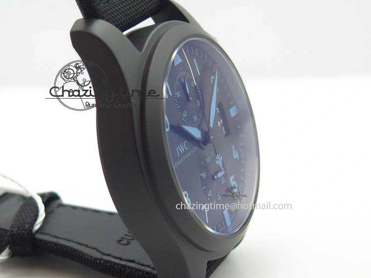 MIROTIME 0422 Comfortable Pilot Chrono IW388003 Real Ceramic ZF 1:1 Best Edition On Black Nylon Strap A 7322